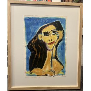 Akryl p� papir af Inge H�rup, 50x60cm