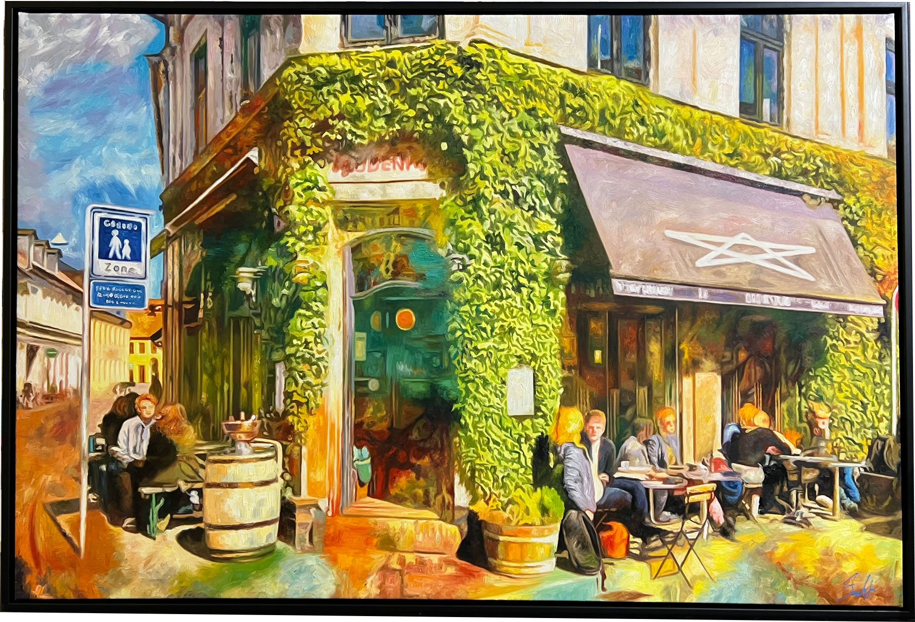 Drudenfuss Aarhus, 100x150cm oliemaleri af Sarah H�i