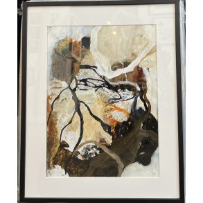Abstrakt Collage af Rie Br�dsgaard, maleri 40x50cm