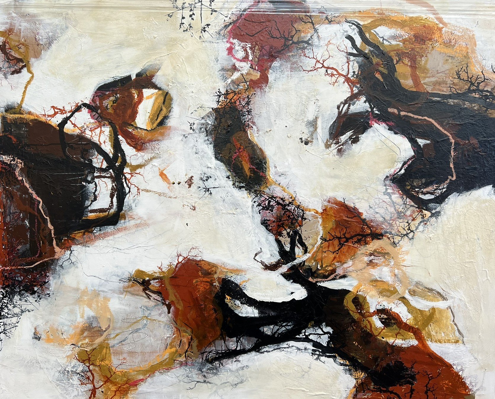 Abstrakt maleri af Rie Br�dsgaard  150x120cm