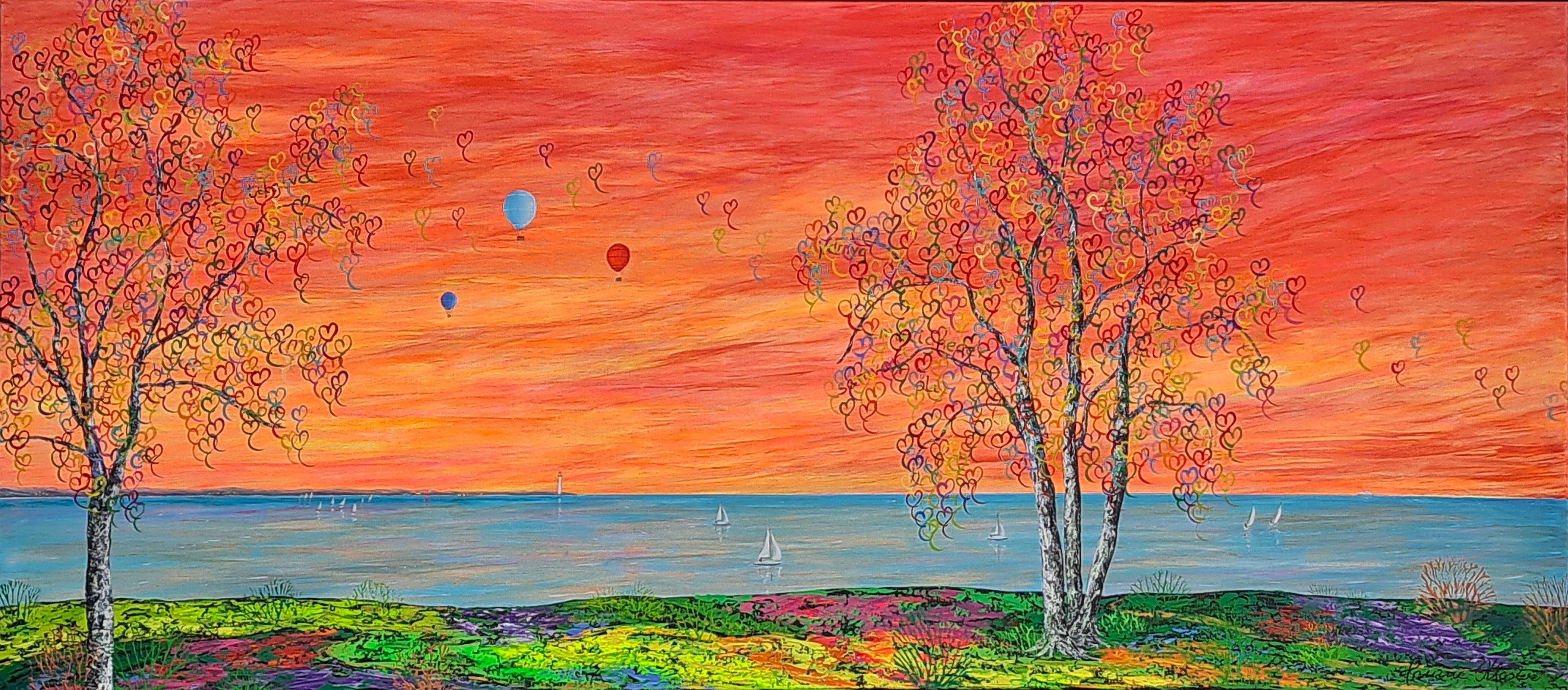 Maleri af Livstr�, where dreams are made 80x180cm af Jannie Kloster