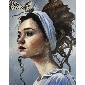 Bl� B�nd, 40x50cm maleri af Naja Duarte