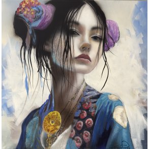 En af verdens farver, 50x50cm maleri af Naja Duarte