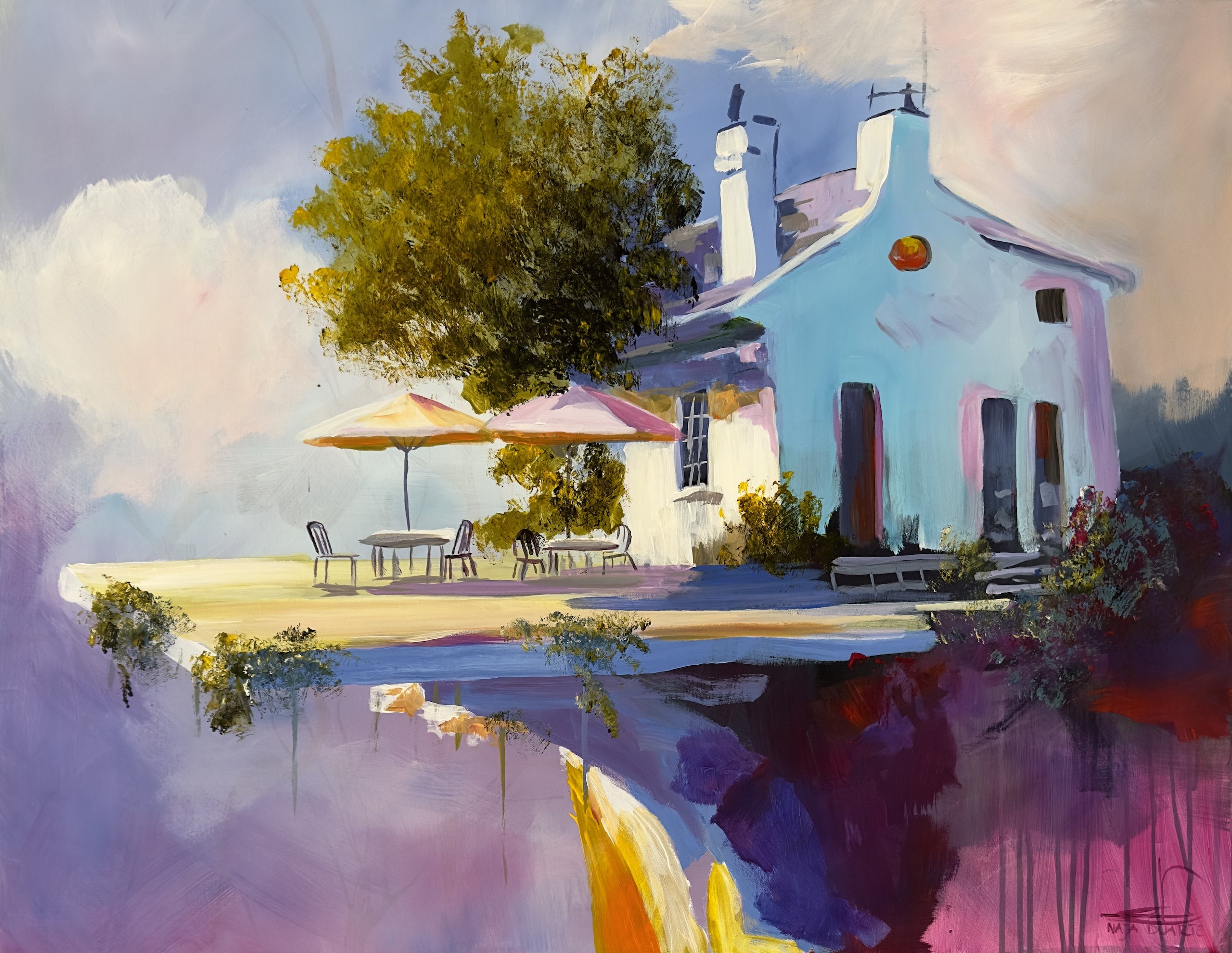 Solnedgangens kys, 90x70cm maleri af Naja Duarte