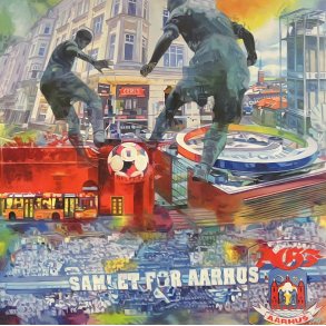 Samlet for Aarhus, det originale maleri 100x100cm oliemaleri af Sarah H�i