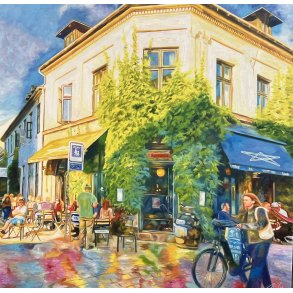 Drudenfuss i Aarhus 80x80cm oliemaleri af Sarah H�i