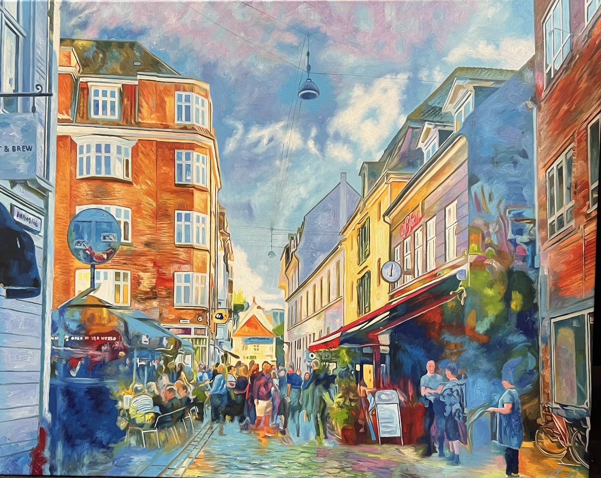 Pustervig i aarhus 80x100cm oliemaleri af Sarah H�i