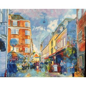 Pustervig i aarhus 80x100cm oliemaleri af Sarah H�i