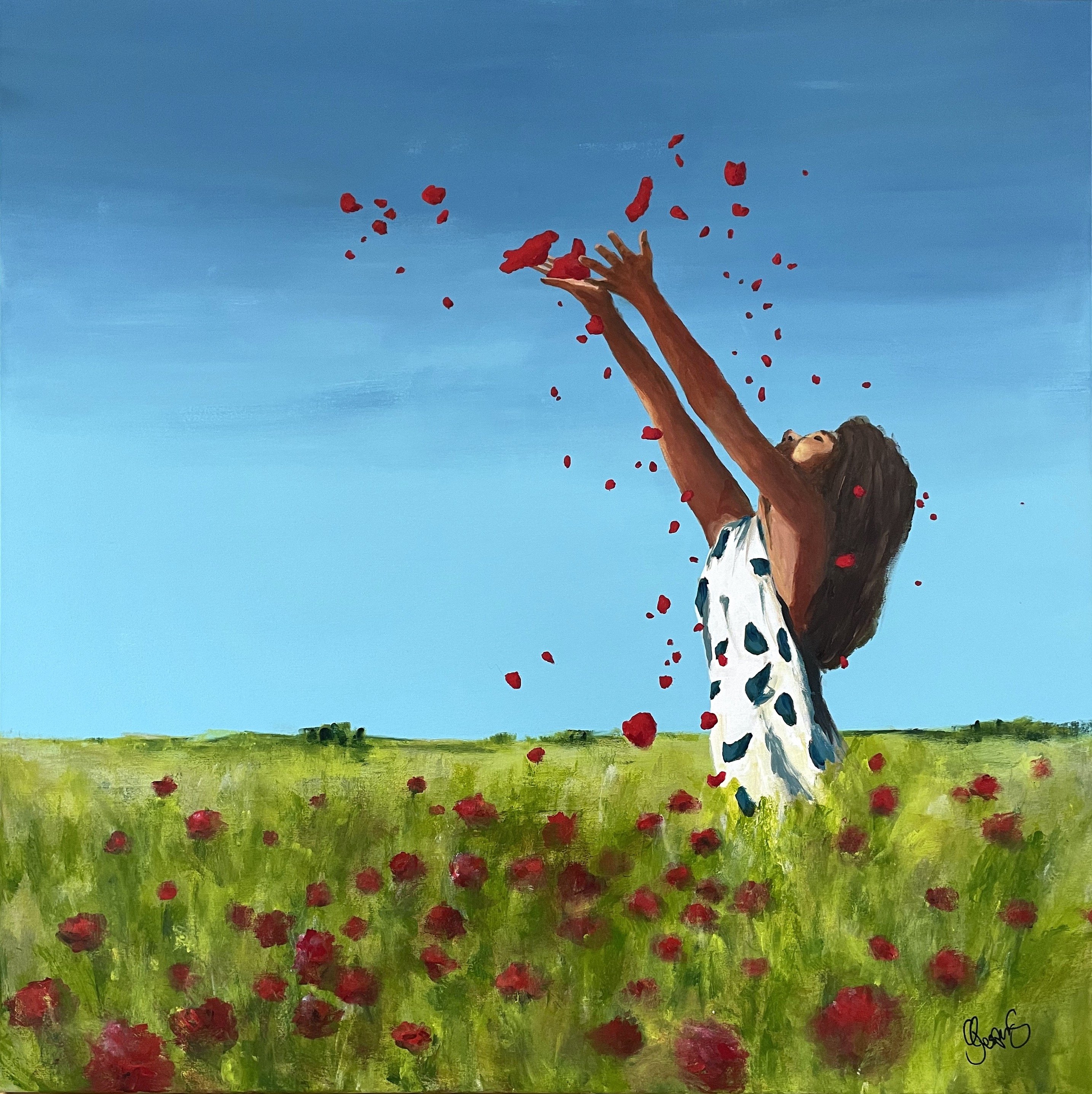 Abstrakt maleri af Jesper S�rensen, Wild hearts cant be broken,100x100cm