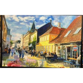 Graven/Klostergade maleri 80x120cm oliemaleri af Sarah H�i