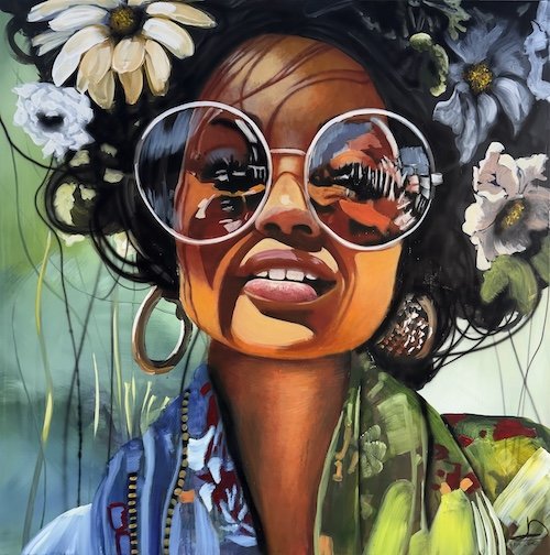 beruset af livet 100x100cm maleri af Naja Duarte