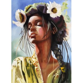 Solfanger, portr�tmaleri 90x120cm maleri af Naja Duarte