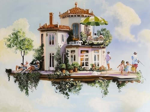 weekend uden Tyndekraft, 90x120cm maleri af Naja Duarte