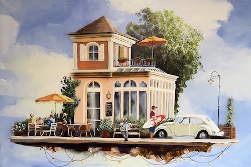 Bord til To, 100x150cm maleri af Naja Duarte