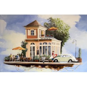 Bord til To, 100x150cm maleri af Naja Duarte