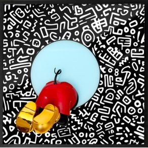 Top of the Pop, sort/hvid af Sequence Itatlien 30x30cm