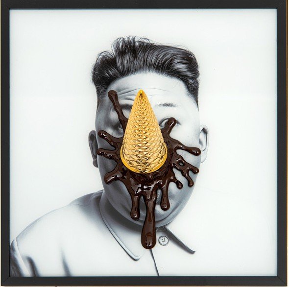 Splash - Nordkorea, 3D billede fra Italienske Sequence 30x30cm