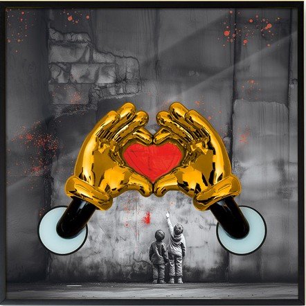 Heart Wall,  3D billede fra Italienske Sequence 30x30cm