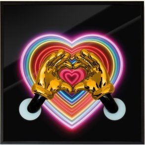 Neon Heart, 3D billede fra Italienske Sequence 30x30cm