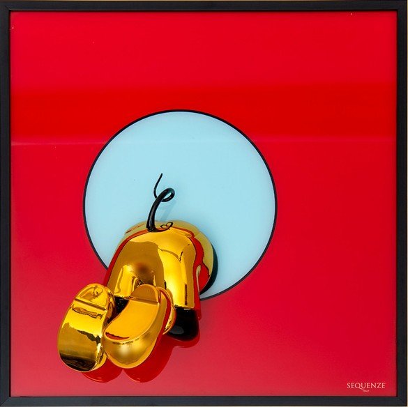 Top of the Pop, r�d, 3D billede fra Italienske Sequence 30x30cm