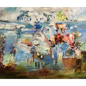 Tina Asmussen, abstraktmaleri 100x120cm