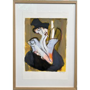 Litografi af Inge H�rup,  53x73cm