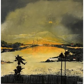 Abstrakt Maleri af Rita Kobborg 80x80cm