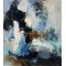 Maleri Susanne Gemmer 100x110cm abstrakt maleri bl� farver