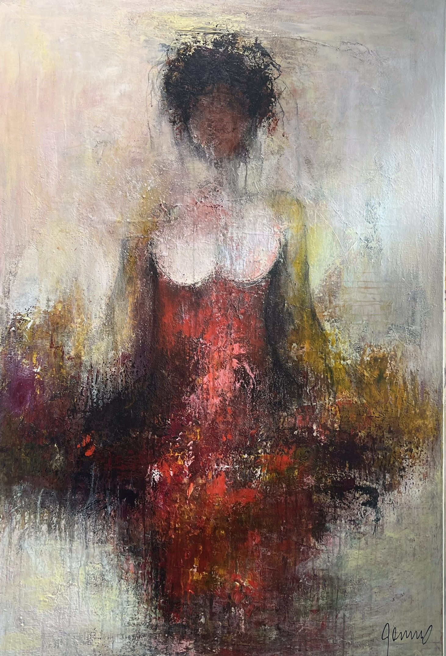 Abstrakt maleri af Susanne Gemmer 100x150cm