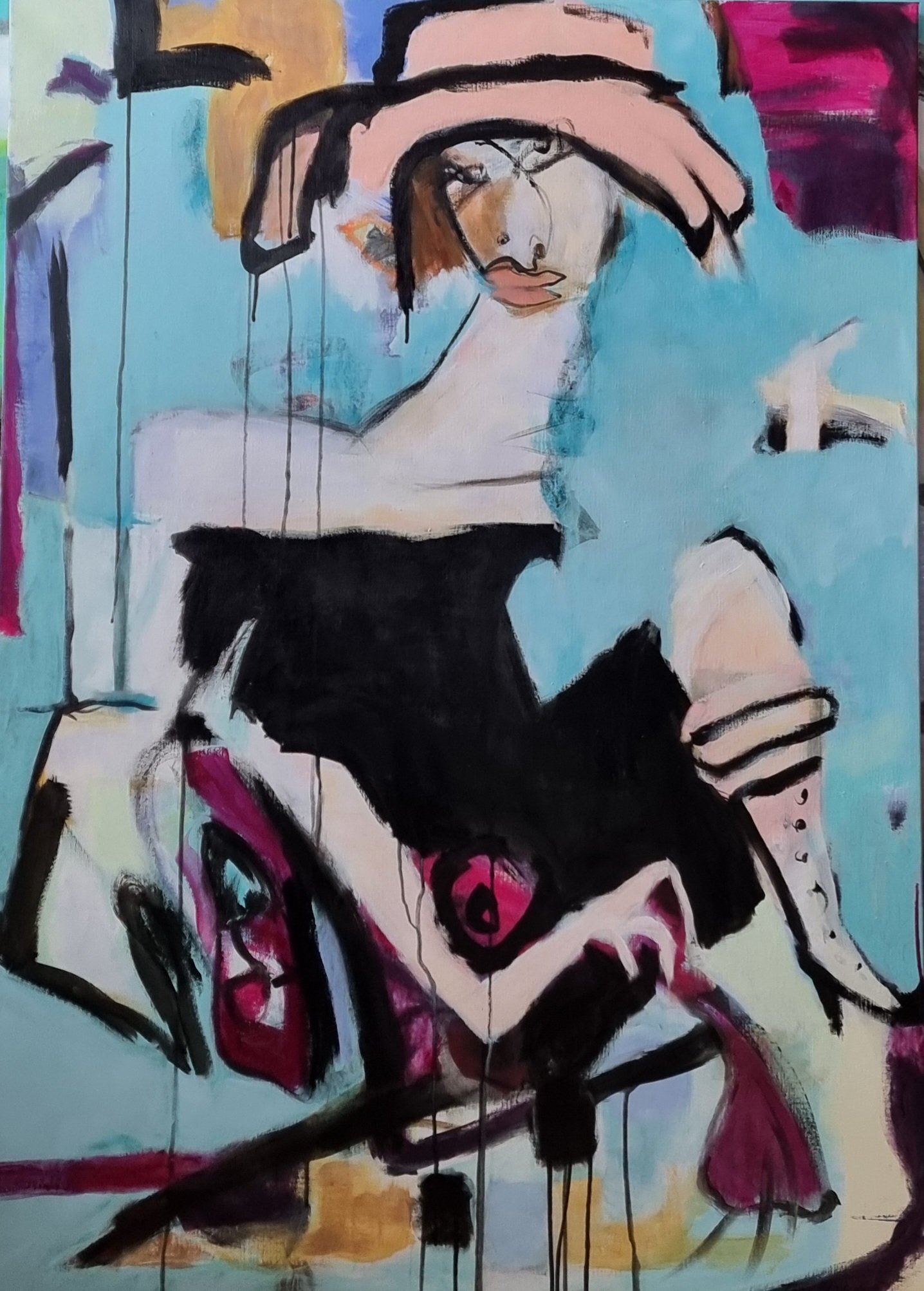 Maleri af Inge H�rup, 140x100 La grand Poetesse II