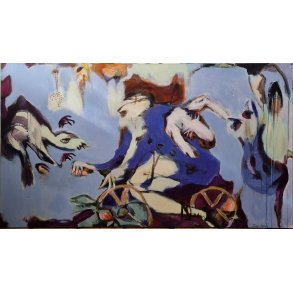 Maleri af Inge H�rup, 85x150 Le balade a v�lo