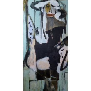 Maleri af Inge H�rup, 160x80cm Posing Woman