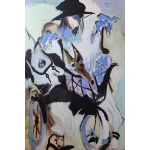 Maleri af Inge H�rup, 136x90 The rider