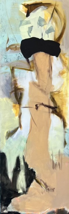 Maleri af Inge H�rup, 150x50 Fragments de figure II