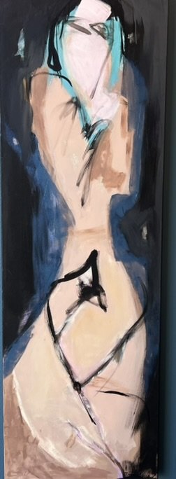 Maleri af Inge H�rup, 150x50 Fragments de figure III