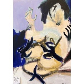 Maleri af Inge H�rup, 70x50 L�ttrapeur d�iseau