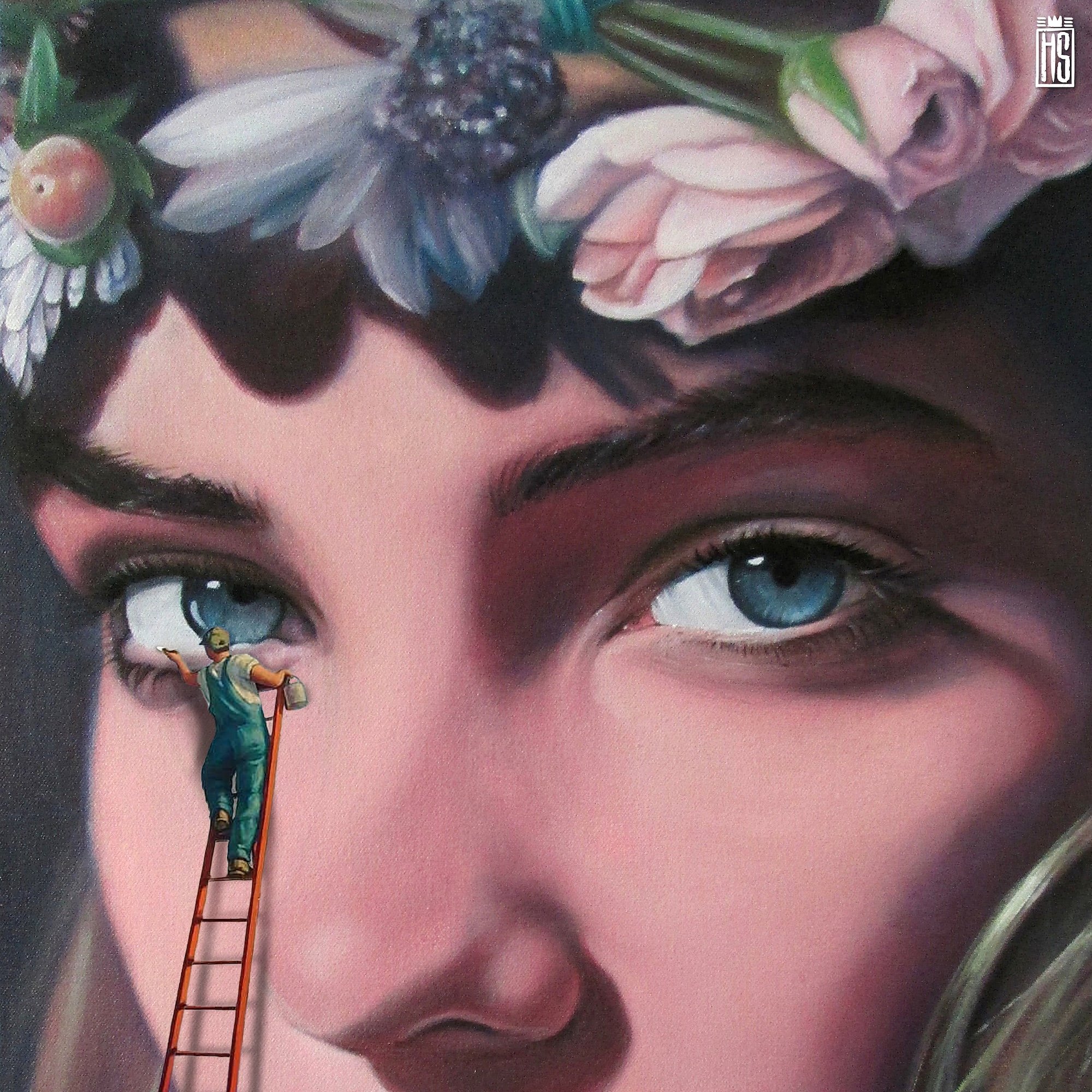 Final Touch, giclee 40x40cm af Helt Sort