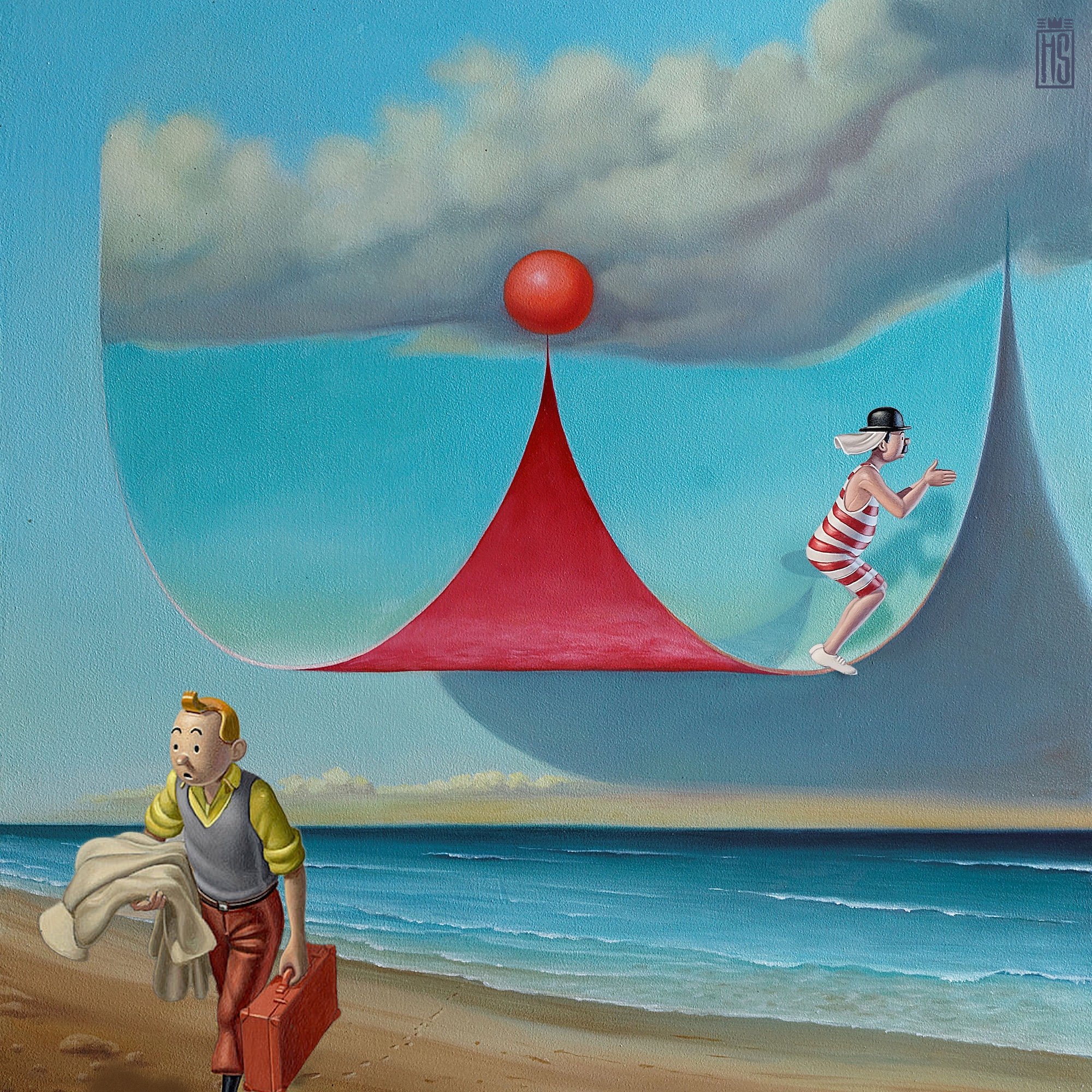 Red Sphere 40x40cm af Helt Sort