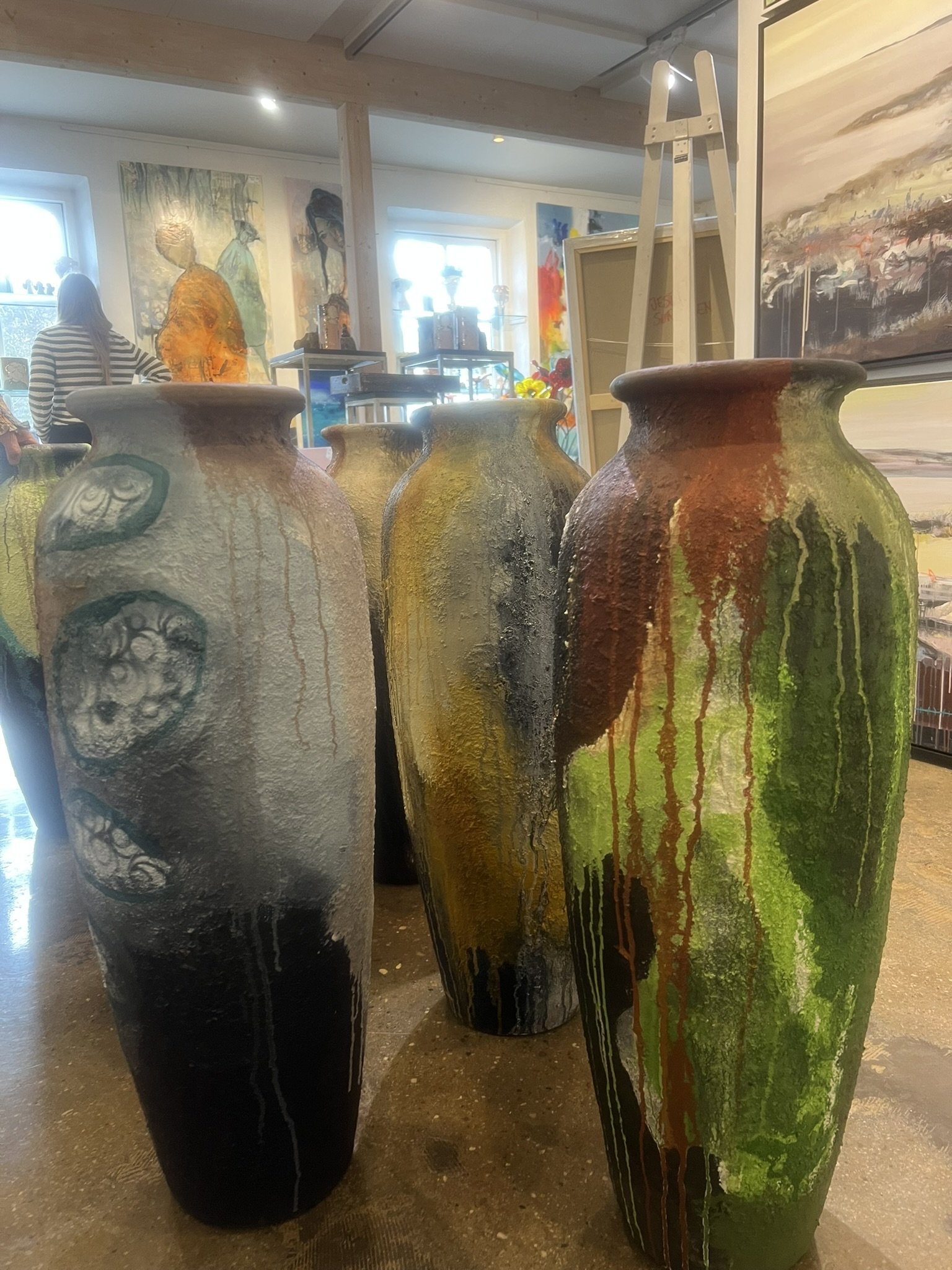 indend�rs kunstvase af Merete Lisby, h�jde 90cm