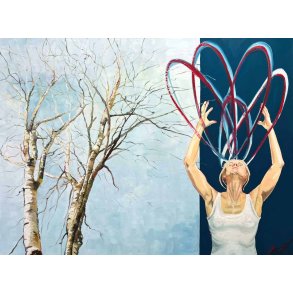 Tankemylderet vokser 60x80cm maleri af Birketr� af Anne Mette Harkes