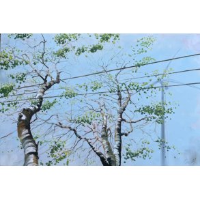 Birkeenergi 90x60cm maleri af Birketr� af Anne Mette Harkes