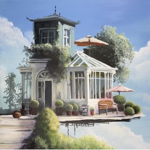 Konservatorium for dagdr�mmere, 100x100cm maleri af Naja Duarte