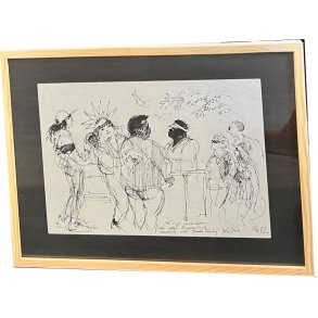 Kurt Westergaard - New York 1982, unika tegning 30x40cm