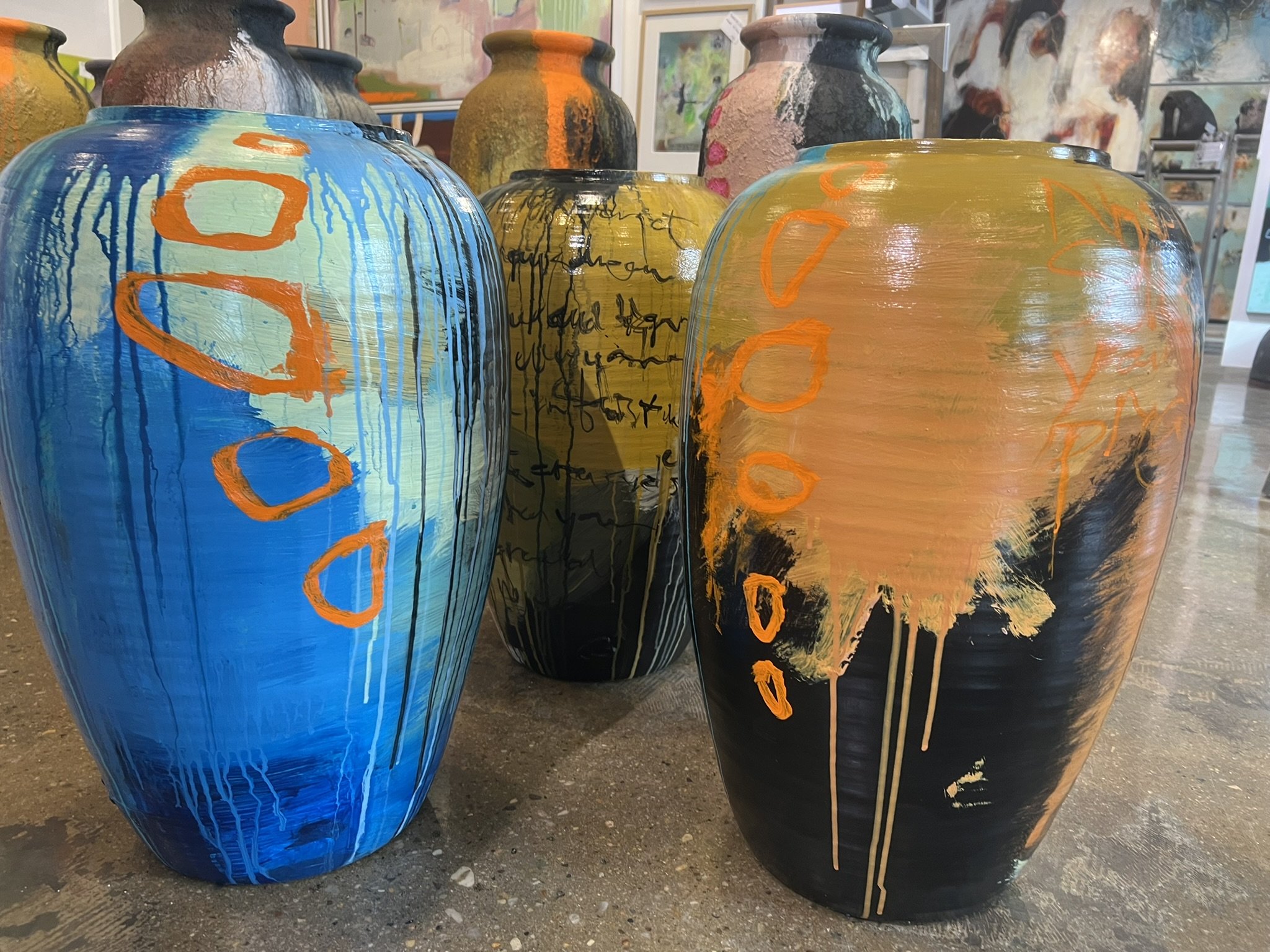 indend�rs kunstvase af Merete Lisby, h�jde 60cm