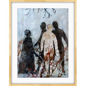 Abstrakt Collage af Rie Br�dsgaard, maleri 40x50cm