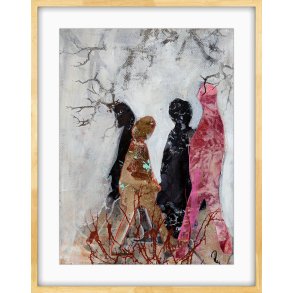 Abstrakt Collage af Rie Br�dsgaard, maleri 40x50cm