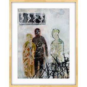 Abstrakt Collage af Rie Br�dsgaard, maleri 40x50cm