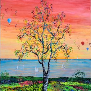 Hurra for Livet, 60x60cm af Jannie Kloster