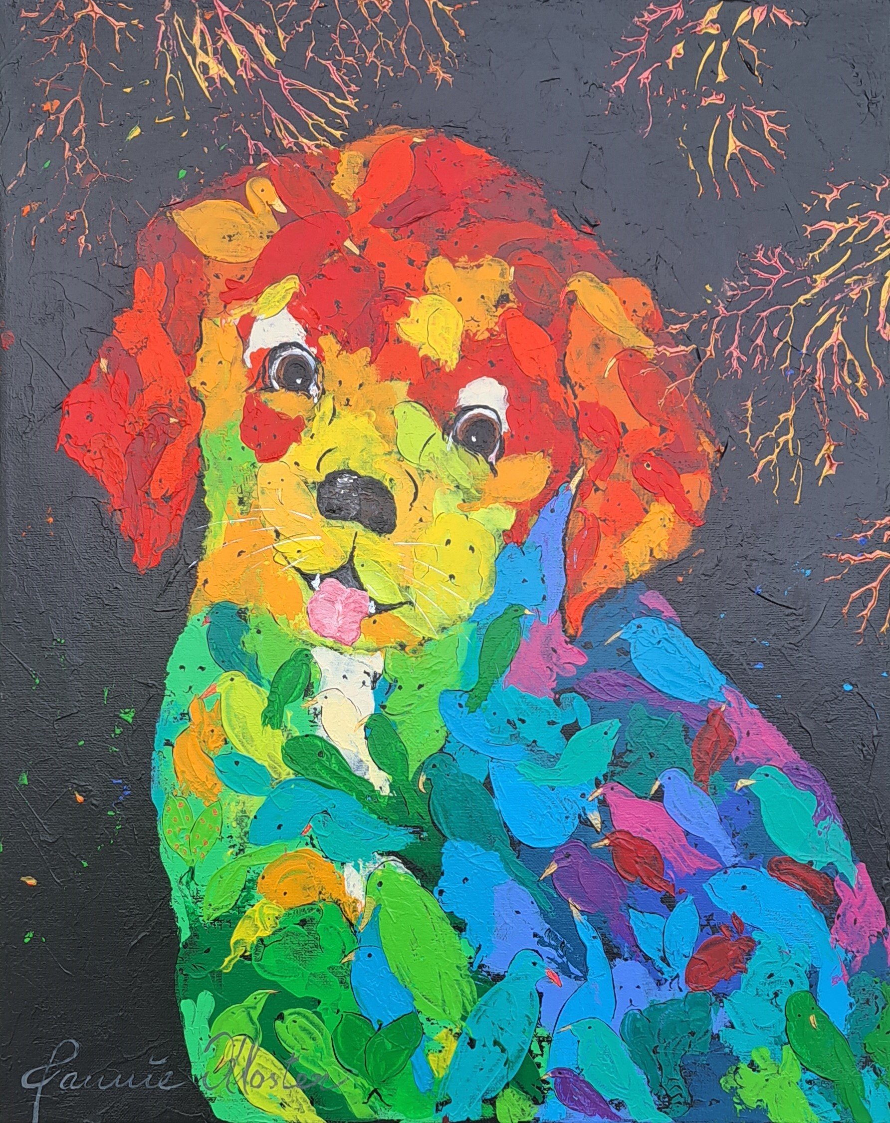 Vild med dyr, 50x40cm af Jannie Kloster