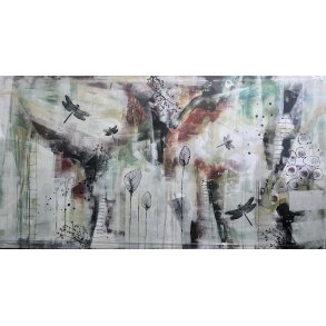 Trine Birkenfeldt abstrakt maleri 100x180cm